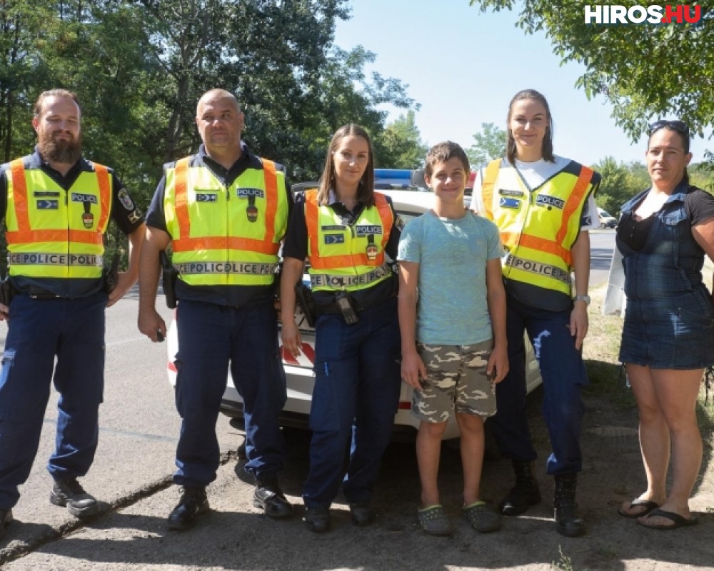A limonádés kisfiú munkáját közlekedési rendőrök segítették