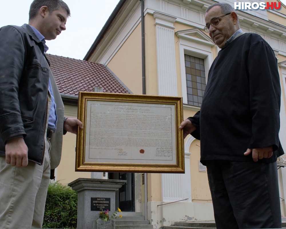 Visszakerült a Czollner téri templom felszentelési emlékirata (videóval)