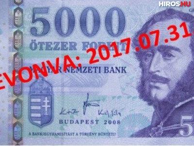 Július végéig válthatók át ingyenesen a régi 2000 és 5000 forintos bankjegyek