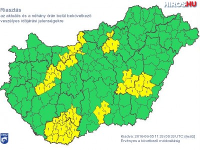 Felhőszakadás miatt adtak ki riasztást