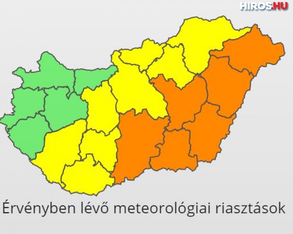 Másodfokú (narancs) riasztás Bács-Kiskun megyére