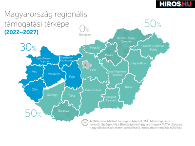 Jóváhagyták Magyarország 2022-2027 közötti időszakra vonatkozó regionális támogatási térképét