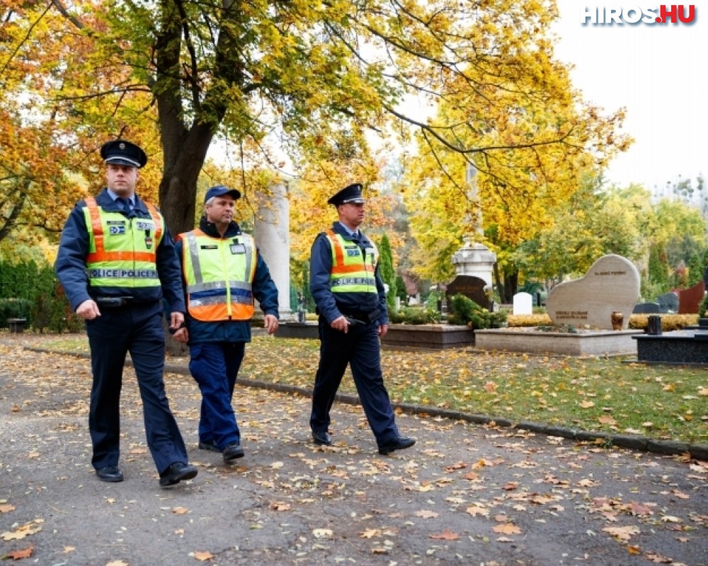 Fokozott rendőri figyelem a temetőknél - videóval