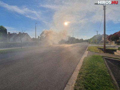 Kiégett egy kisbusz Kecskeméten