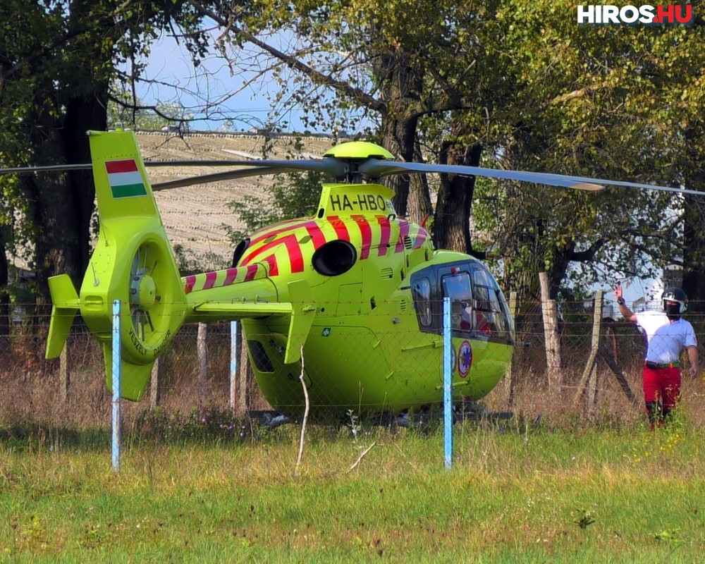 Áramütést szenvedett egy férfi, mentőhelikopter szállította kórházba