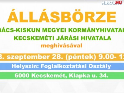 Állásbörzét rendeznek szeptember 28-án