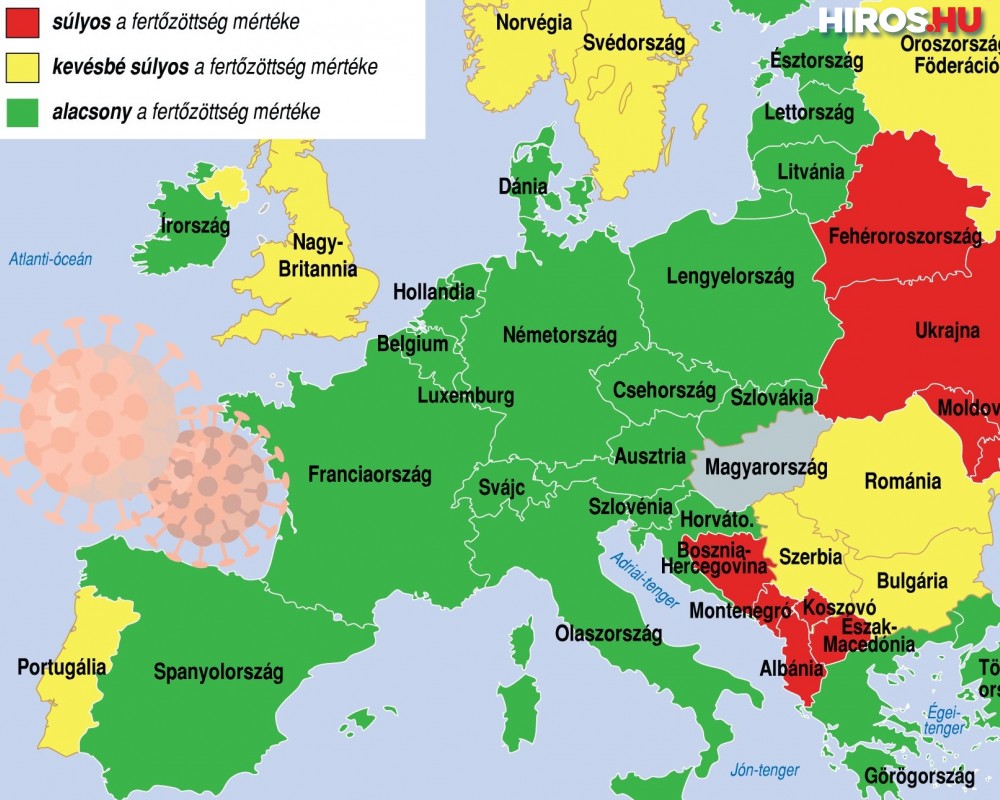 Zöld, sárga és vörös országok