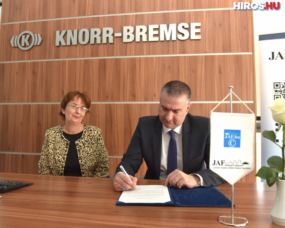 A Knorr-Bremse Fékrendszerek Kft. csatlakozott a Járműipari Forgalmazók Szellemi Tulajdon-védelmi Szakmai Egyesületéhez (JAF)