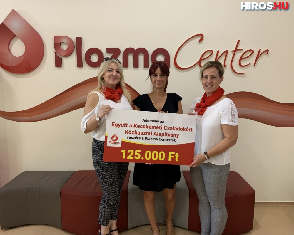 125 ezer forintot adományozott a Plazma Center az E-Kecsapnak