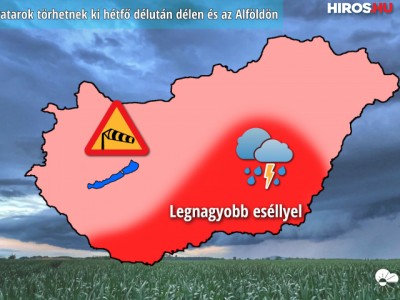 Délen és az Alföldön heves zivatarok jöhetnek délután