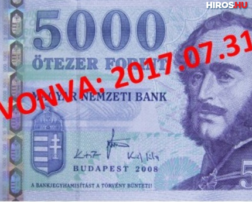 Július végéig válthatók át ingyenesen a régi 2000 és 5000 forintos bankjegyek