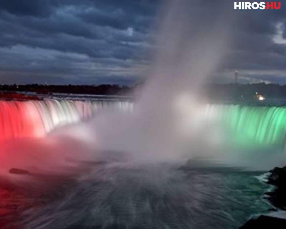 Magyar nemzeti színekbe borult a Niagara-vízesés