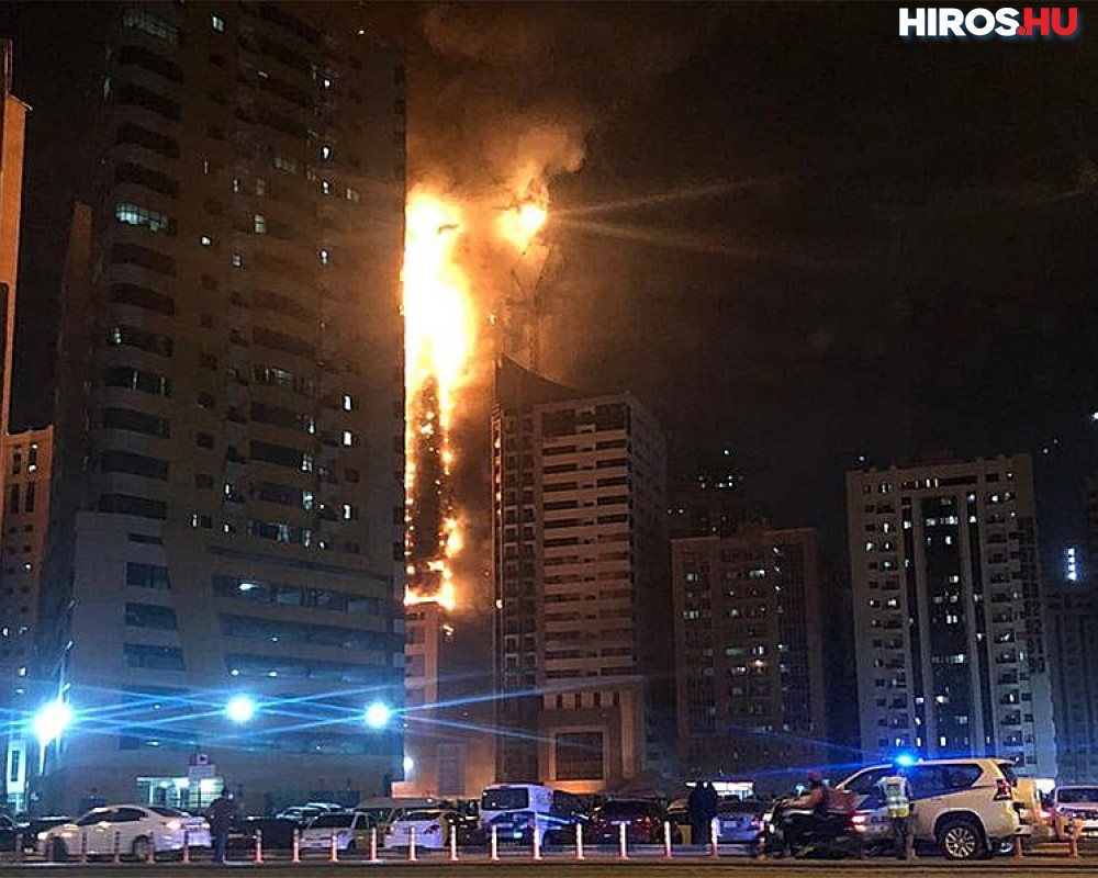 Tűz ütött ki egy felhőkarcolóban az Egyesült Arab Emírségekben