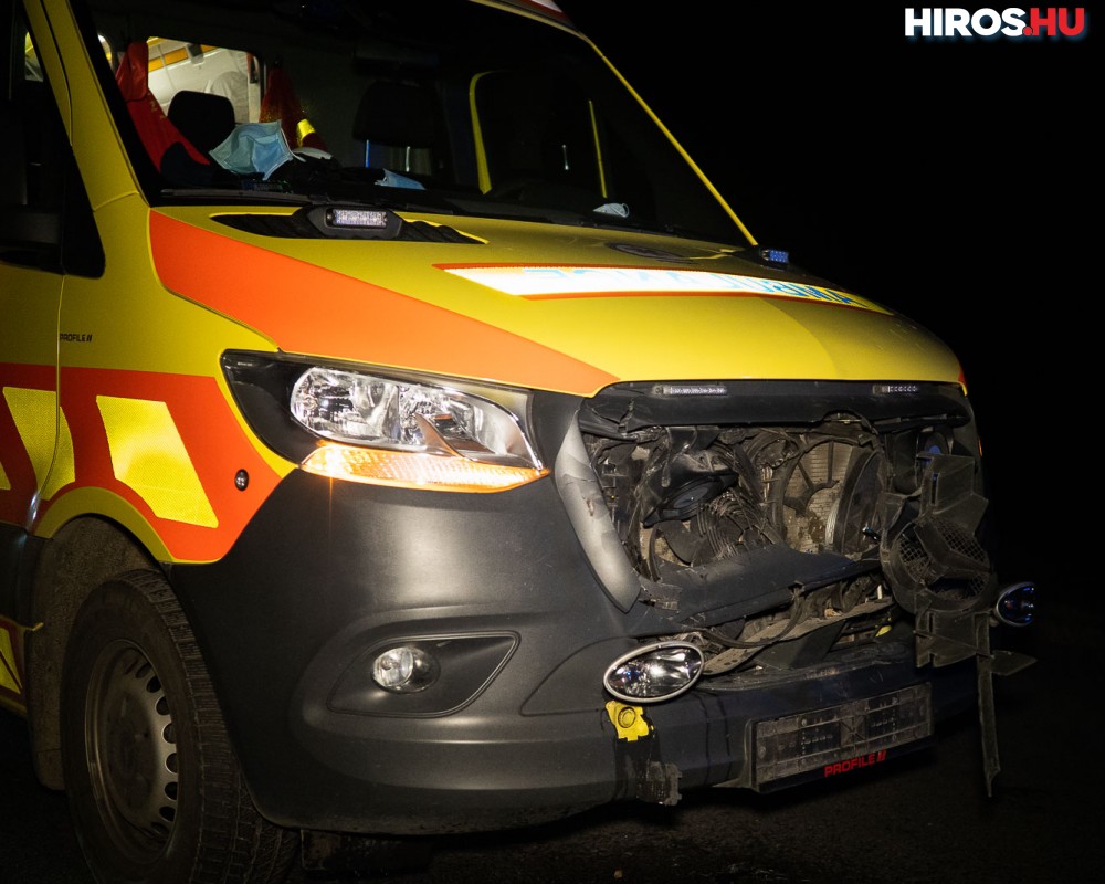 Szarvassal ütközött egy Covidos beteget szállító mentőautó
