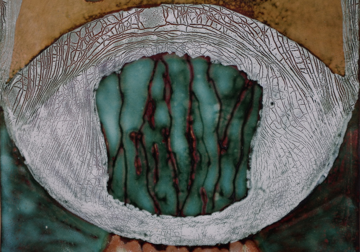 Morelli Edit: A víz eredete (2012, zománcozott vörösréz, 55x22 cm, részlet)