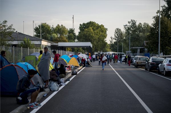 Illegális bevándorlók a régi Horgos-Röszke határátkelőhelynél, a magyar-szerb határ szerbiai oldalán MTI Fotó: Sóki Tamás